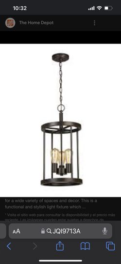 HAMPTON BAY 3 LIGHT PENDANT New No Box