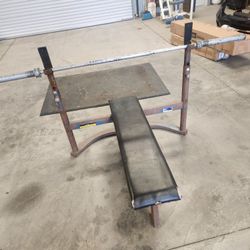 Bench Press And Olympic Size Bar $120 Both