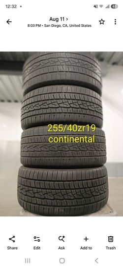 Continental 255/40ZR19 Tires – Set of 4