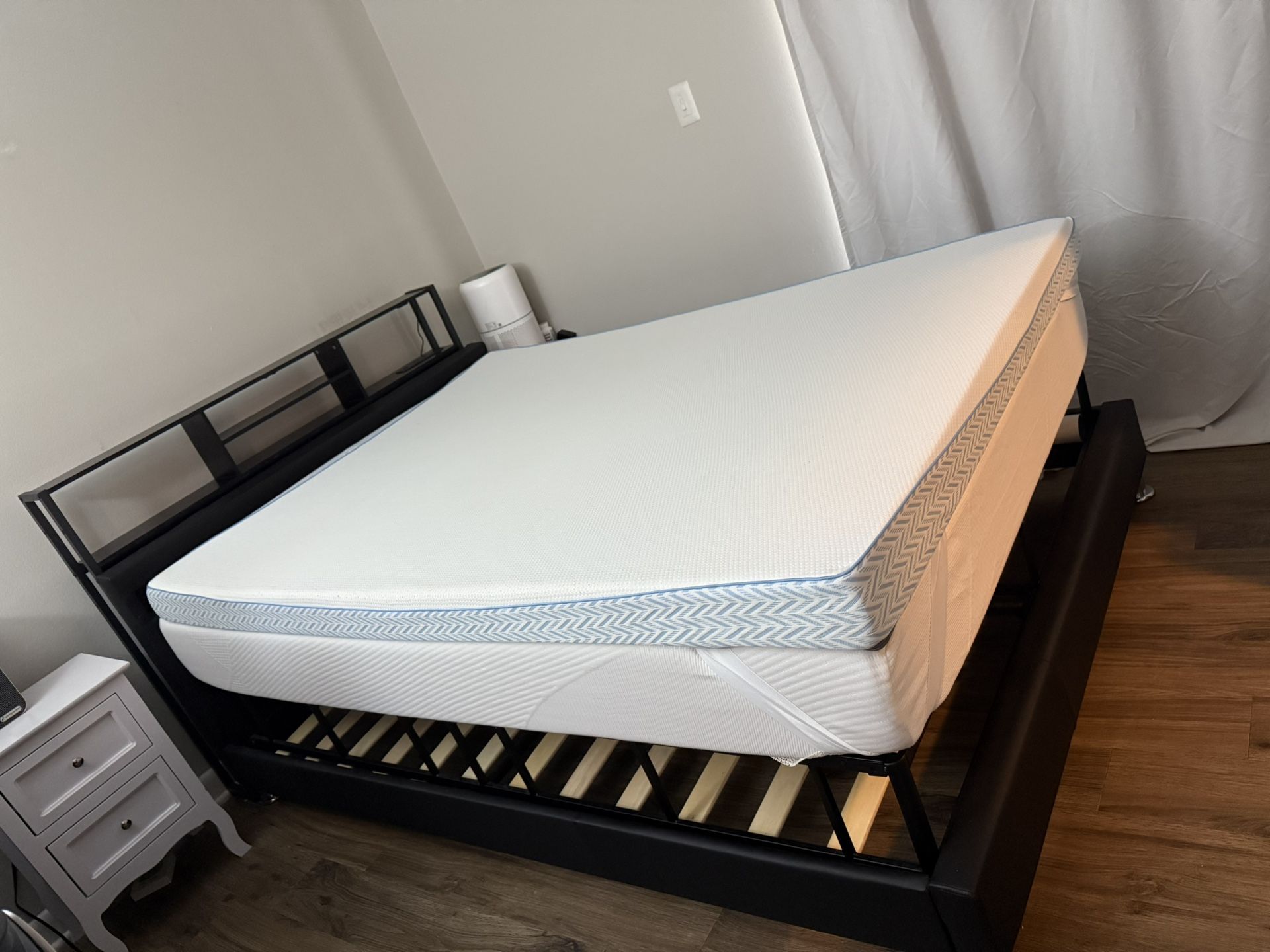 Full Size Bed Frame With LED lights