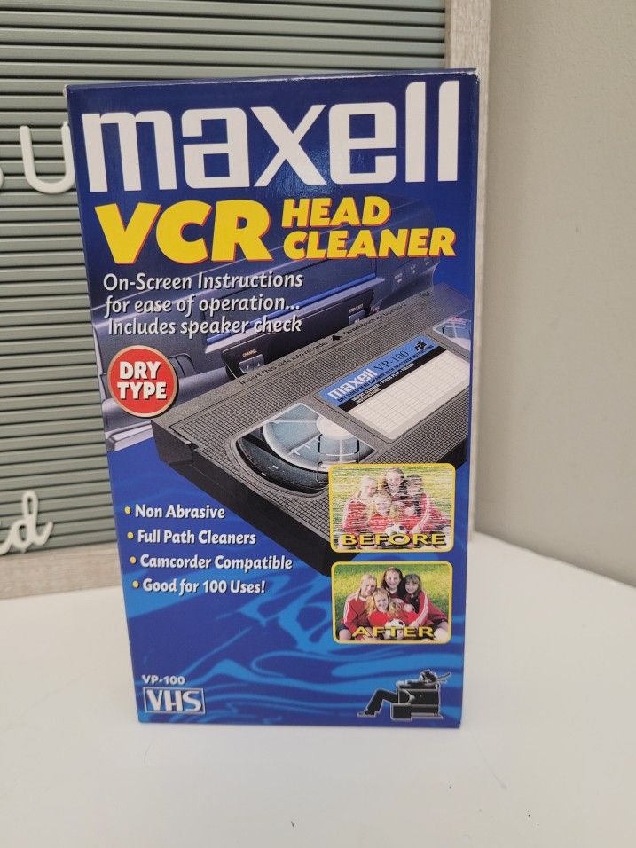Maxell VCR Head Cleaner VHS Tape VP-100 Dry Type