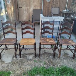 Antique Wicker Bottom Chairs 