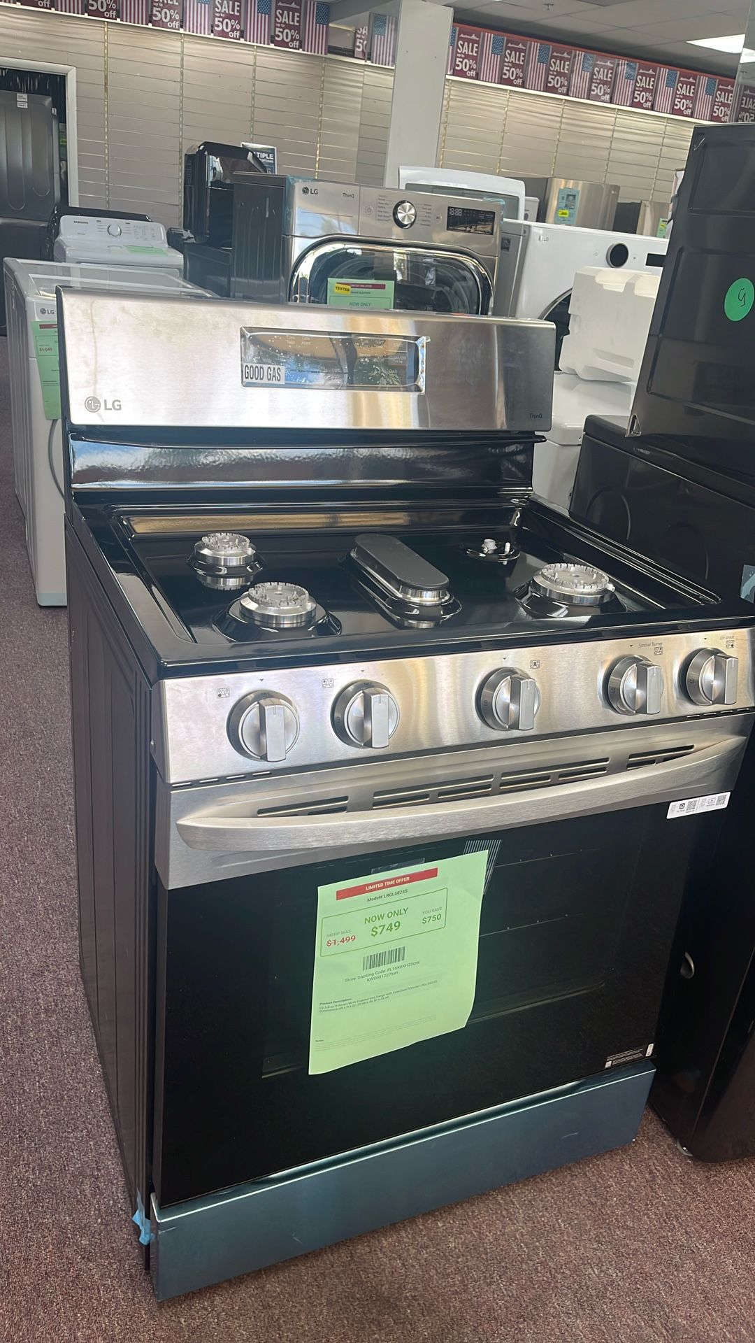 Stove Gas New Open Box 1 Year Warranty