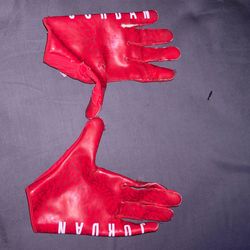 Red Jordan Gloves Size Large