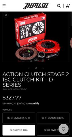 Action Clutch Stage 2 1SC Clutch Kit D-Series (D15)