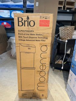 New in Box – Brio Moderna 730 Series 3-Stage Bottleless Water Cooler – Tri-Temperature Dispensing with UV Self-Cleaning Stainless Steel