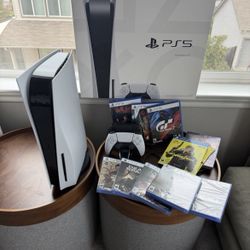 🔥🔥🔥Bundle PS5 Blu-Ray Edition Console -  2 Controllers, Charger,  10 Games Bundle