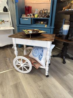 Refinished Rustic Tea Cart available at Do Over Decor in Jensen Beach 