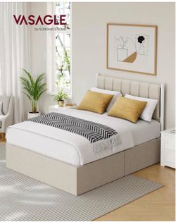 Lift Up Storage Bed Frame, Full Size, Upholstered Headboard Modern Hydraulic Platform Bed, 1102.3 lb Weight Capacity, No Box Spring Needed, Cappuccino