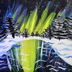 Northern lights Custom Hand Painting