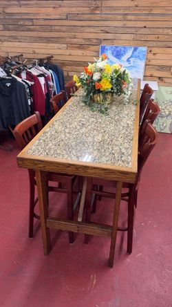 Tall Table With Marble Top