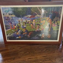 Simpsons Seurat Framed Poster