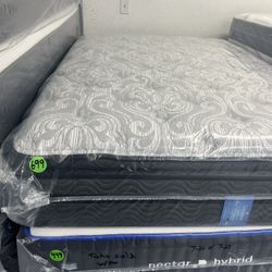 FULL SIZE ENGLANDER PILLOW TOP MATTRESS & BOX SPRING BED SET