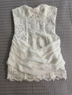 Revolve White Strapless Mini Dress