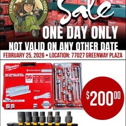 ONE DAY ONLY: Milwaukee 56-Pc Socket Set, Craftsman Extension Set & DeWALT E-Torx Set