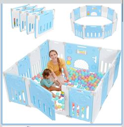 New Dripex Baby Playpen, 14-Panel Foldable Playard for Toddlers 6-36 Months, Adjustable & Portable Indoor Outdoor Safety Play Area with Anti-Pinch Des