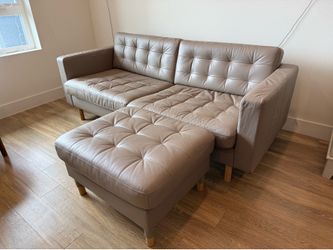 Ikea leather sofa plus ottoman