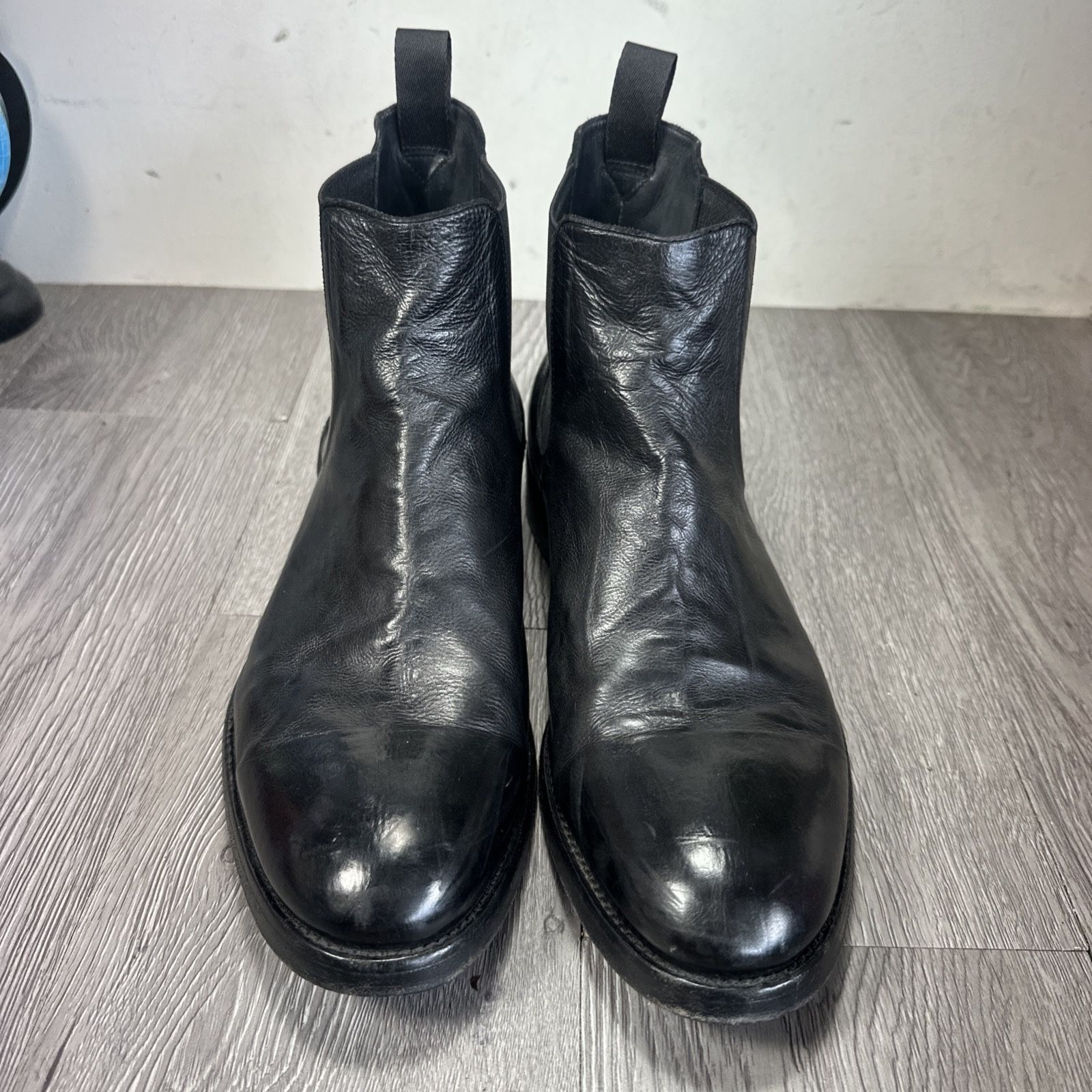 Frye Chelsea Boots Men 10.5 Black Leather  Ankle Pull On Shoes Made In Italy Frye Chelsea Boots Men 10.5 Black Leather Ankle Pull On  main image 3