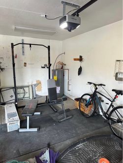 Squat rack and gym equipment