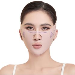 Double Chin Reducer,Face Slimming Strap, Reusable V line Lifting Mask,Eliminator, Remover,Tape,V Shaped Facial Belt for Women -Two Usages