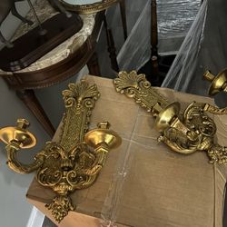 Brass Candelabra Set Of Two