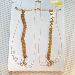 Gold Foot Chain Set
