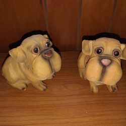 Pair of Vintage-Style English Bulldogs Figurines (about 5" tall)