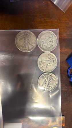 4x1940silver half dollar libertys