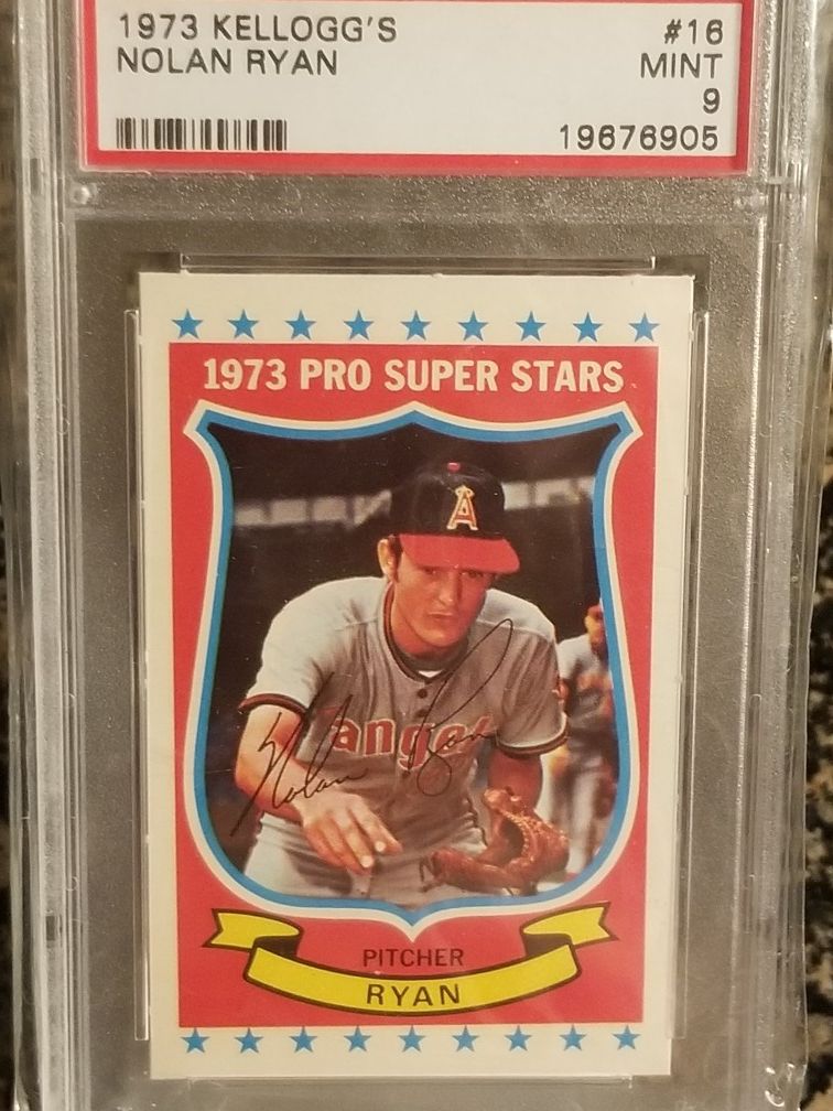 Nolan Ryan lot game worn, unique BGS oversized and one is PSA Mint drv investment trout gold sgc