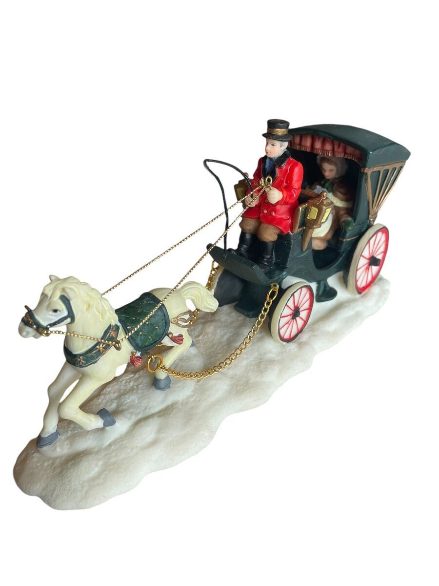 Holiday Time Horse & Carriage Christmas Decoration 8.5" Man Red Coat Woman New