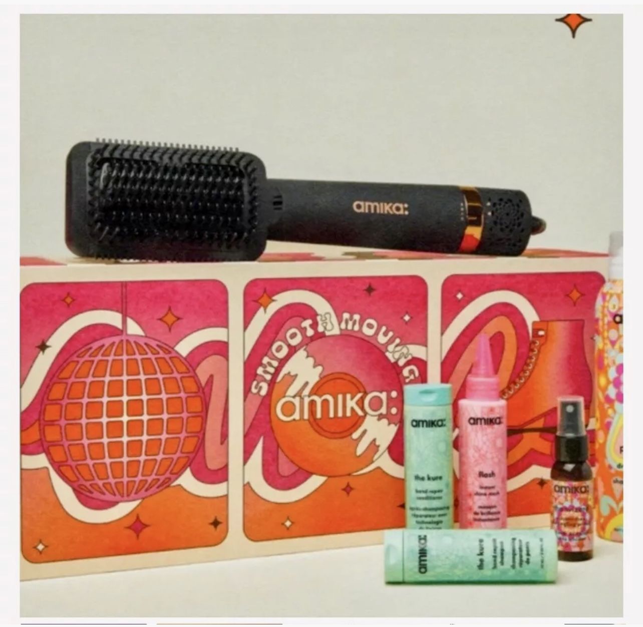 Amika 2 In 1 Straightening Blow Dryer And Shine Set