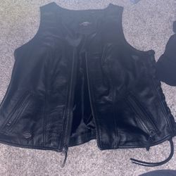Women’s Harley Leather Vest 2Xl
