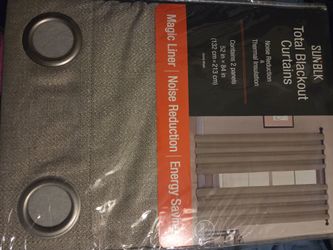 Sun+BLK Total Blackout Curtains 52x84 2-Panel Set