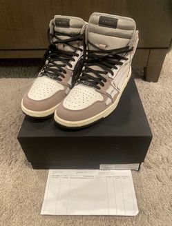 Amiri Skeleton High Top Sneakers Grey White