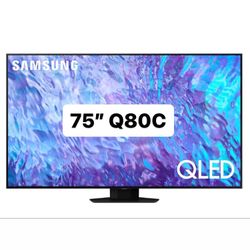 SAMSUNG 75-Inch Class QLED 4K Q80C Series Quantum HDR, Dual LED, Object Tracking Sound Lite, Q-Symphony, Motion Xcelerator Turbo+, Gaming Hub, Smart T