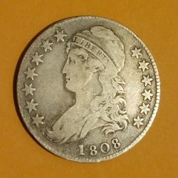 1808 Capped Bust Silver Half Dollar 
