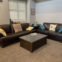 Ashley Couch & Loveseat Set, Leather