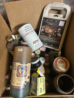 Arts & crafts paints, silk screen supplies, fasteners, beeds, water sealer