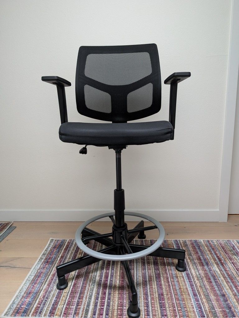 Sturdy, Versatile Office Chair Adjustable Height No Wheels