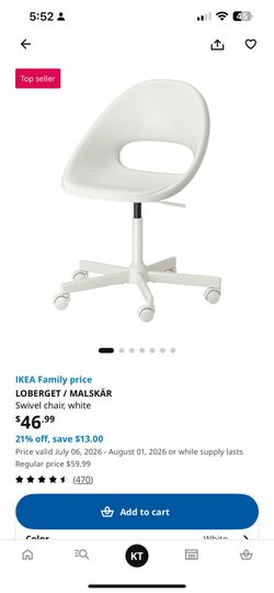 IKEA Swivel Chair & White Table