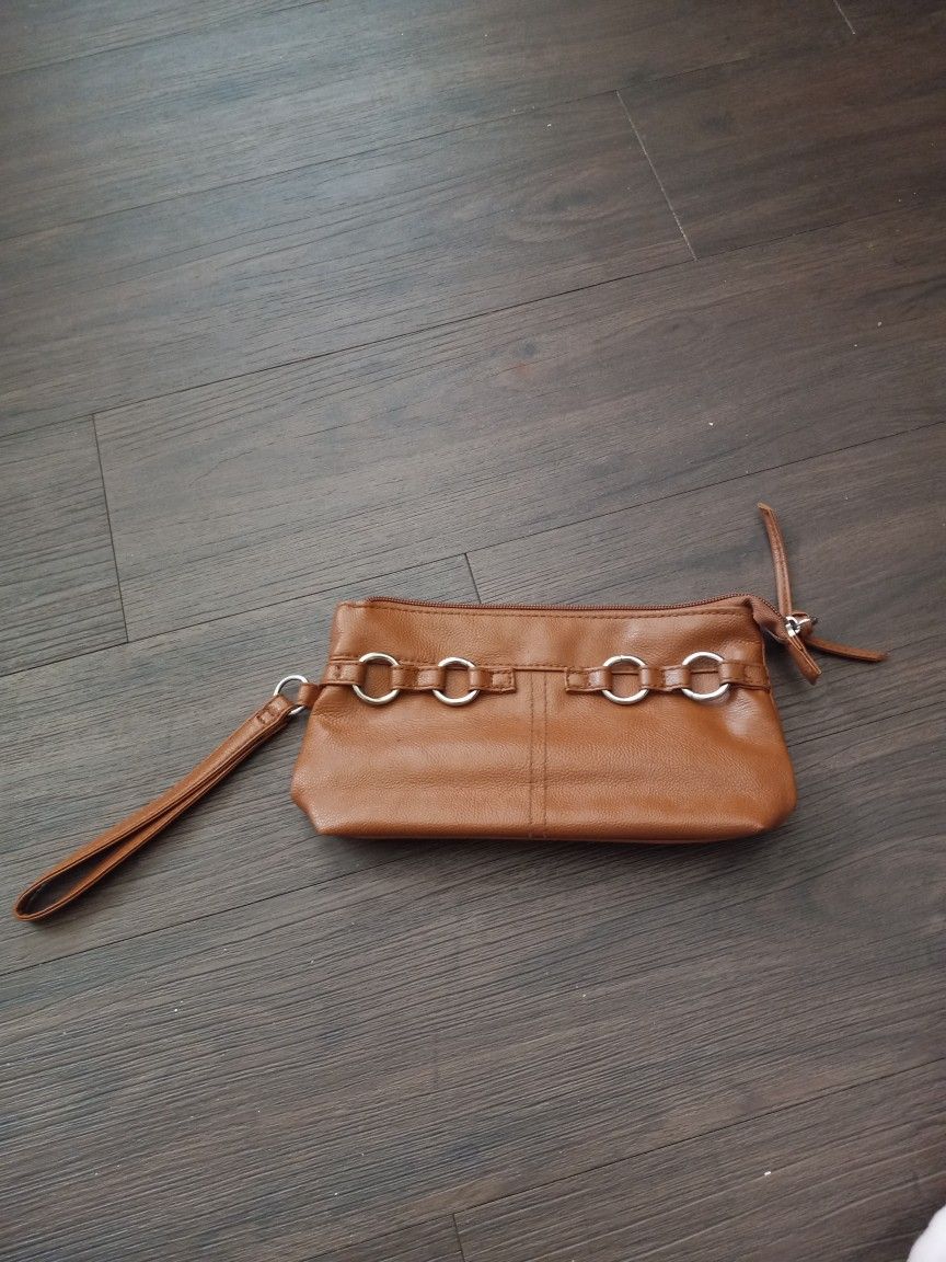 Carmel Brown Wristlet Purse