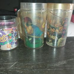 3 Vintage Joe Camel Plastic Mugs.