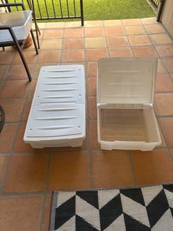 Plastic Under-Bed Storage Containers with wheels