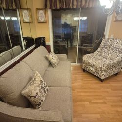 Couch And Chair With Matching Pillows