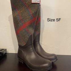 Hunter 'Original Mallalieus' Plaid Rain Boot Size 5