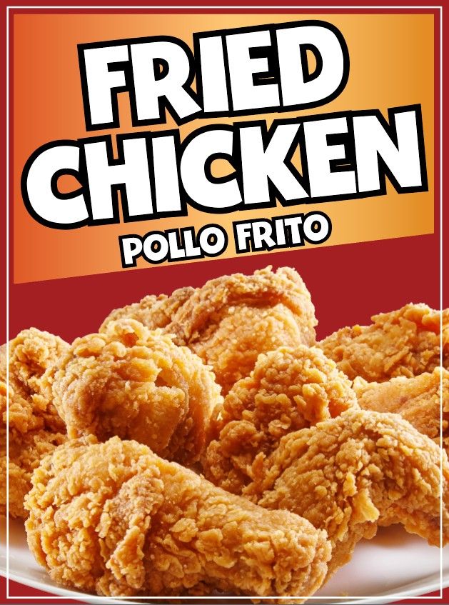 Fried Chicken Window Sticker Food Truck Concession Vinyl Restaurant Pollo