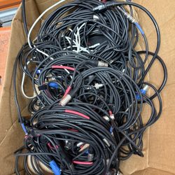 Box Of Audio Cables 