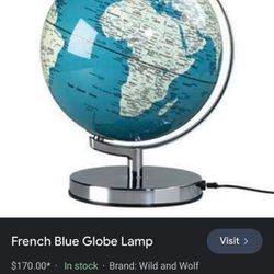 Wild And Wolf, French Blue Globe Lamp