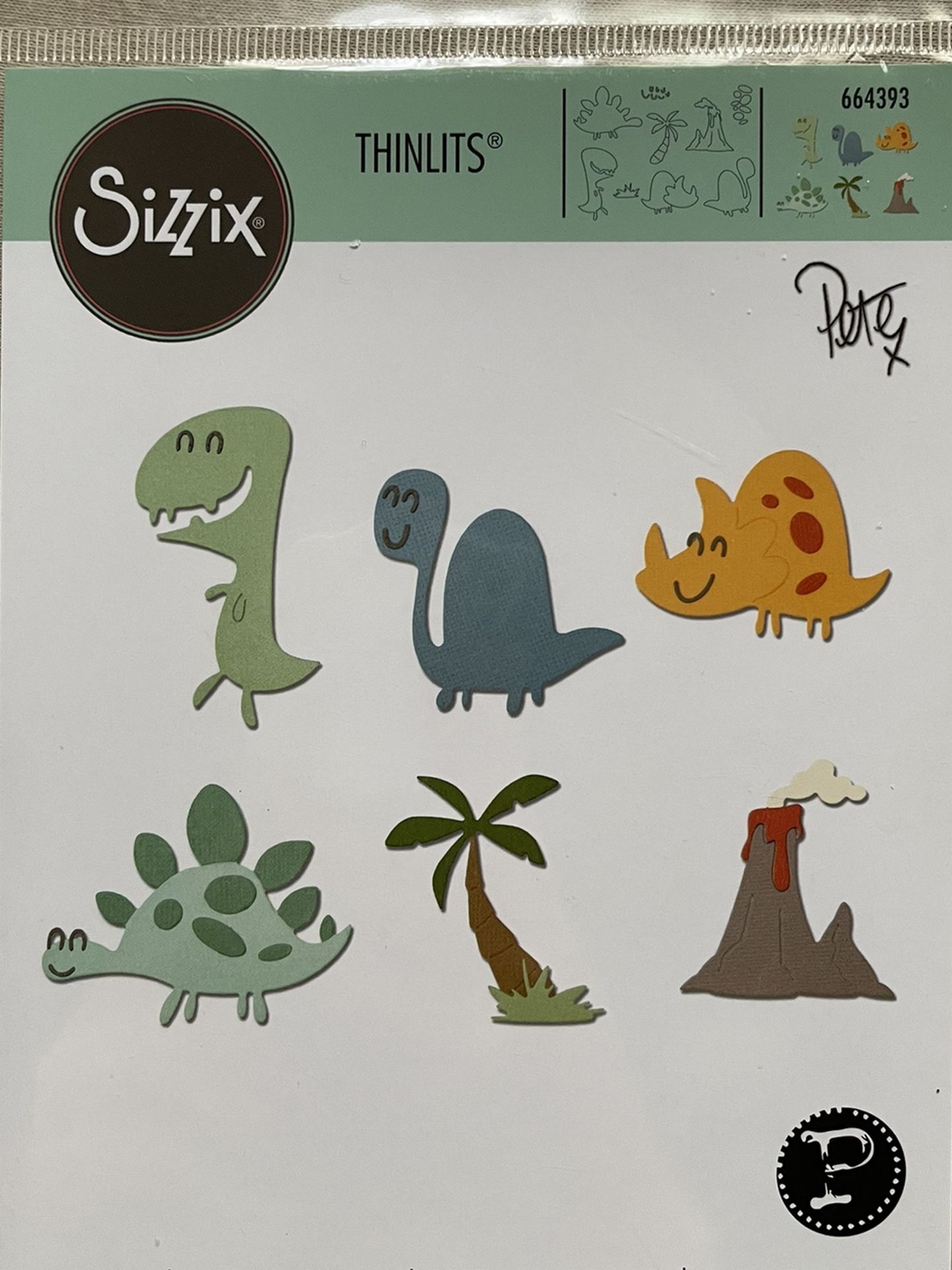 Sizzix Thinlits Die Set 9Pk Dinosaurs 664393