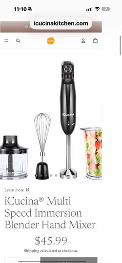 iCucina Multi Speed Immersion Blender Hand Mixer